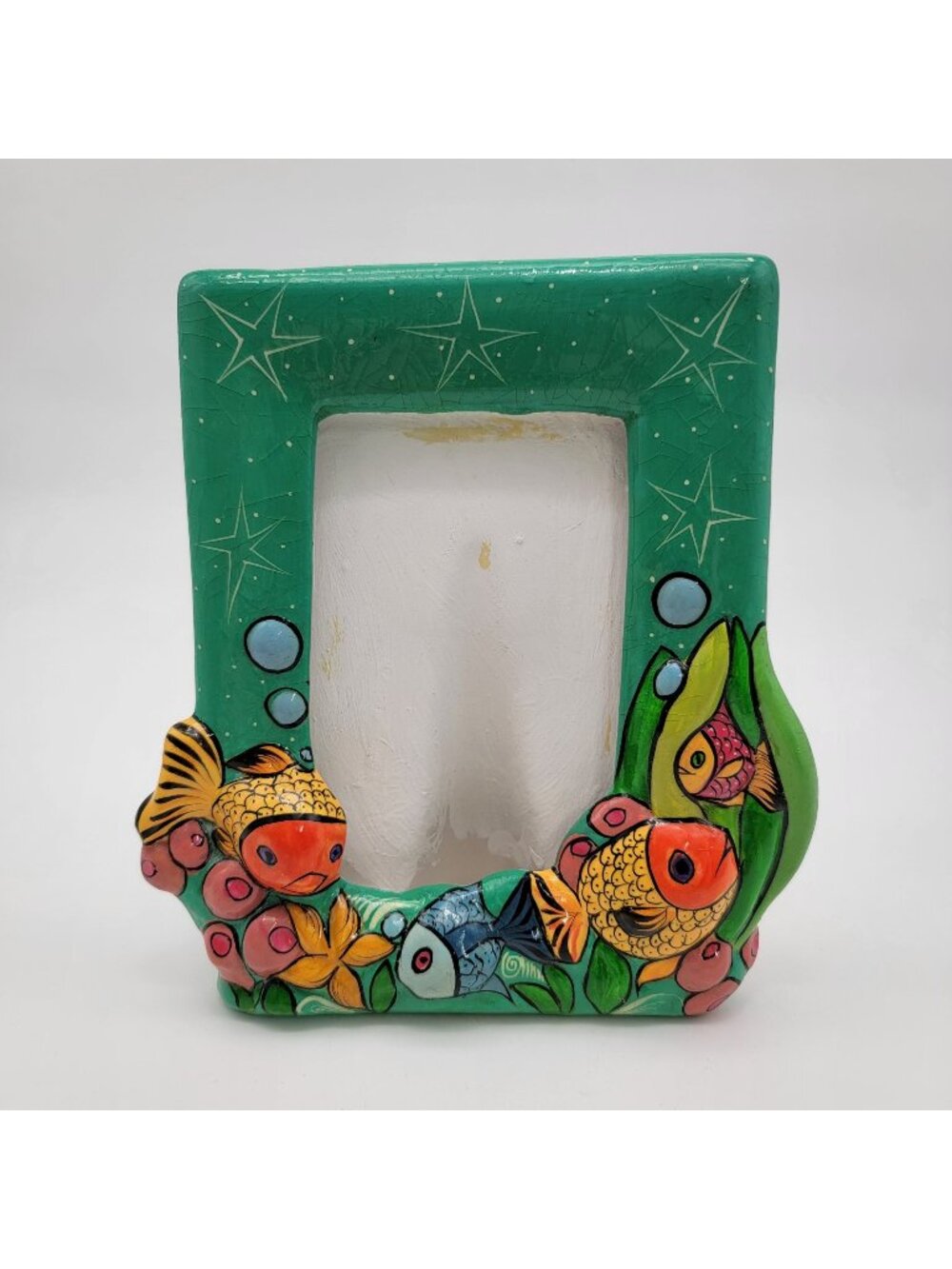 Vintage Hand-Painted 3-D Fish Picture Frame